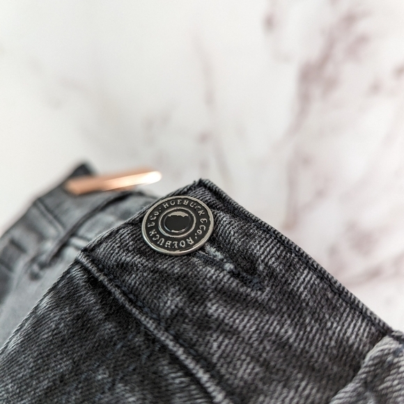 Roebuck & Co Jeans Girls Size 6 Black Gray Denim Skinny Mid Rise Pant Sears - Picture 3 of 10